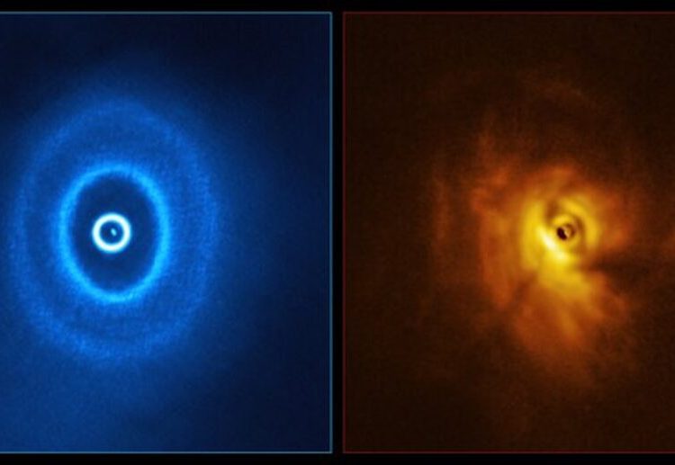 An exoplanet orbiting three stars