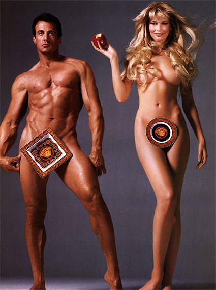 Claudia Schiffer and Sylvester Stallone also stripped naked