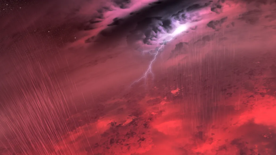 An artist’s conception of weather on a brown dwarf. (Image credit: NASA/JPL-Caltech/Western University/Stony Brook U)