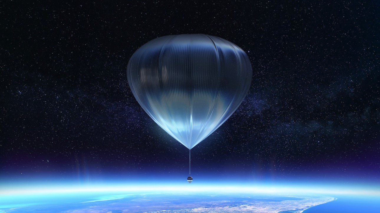 Space Perspective's Spaceship Neptune capsule will be carried to the stratosphere by a giant balloon.